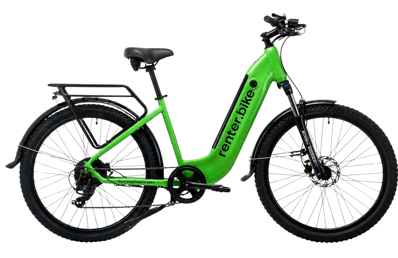 Renter RB1 electric bike, three-quarter side view